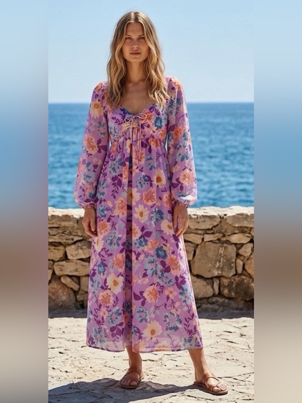 BILLABONG x THE SALTY BLONDE PARADISE LOVE FLORAL MIDI DRESS